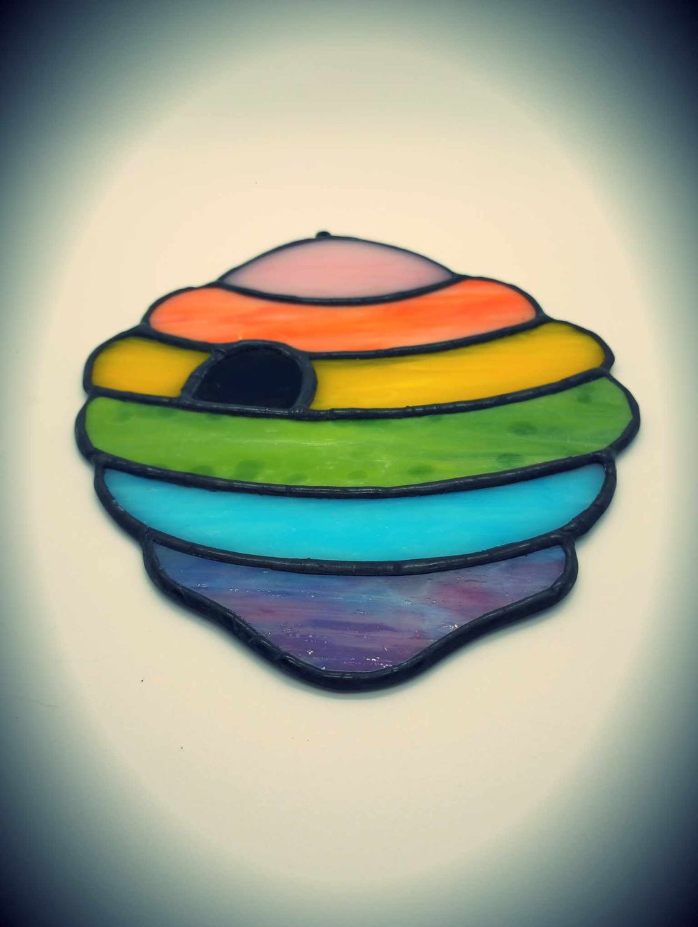 Rainbow Stained Glass Beehive